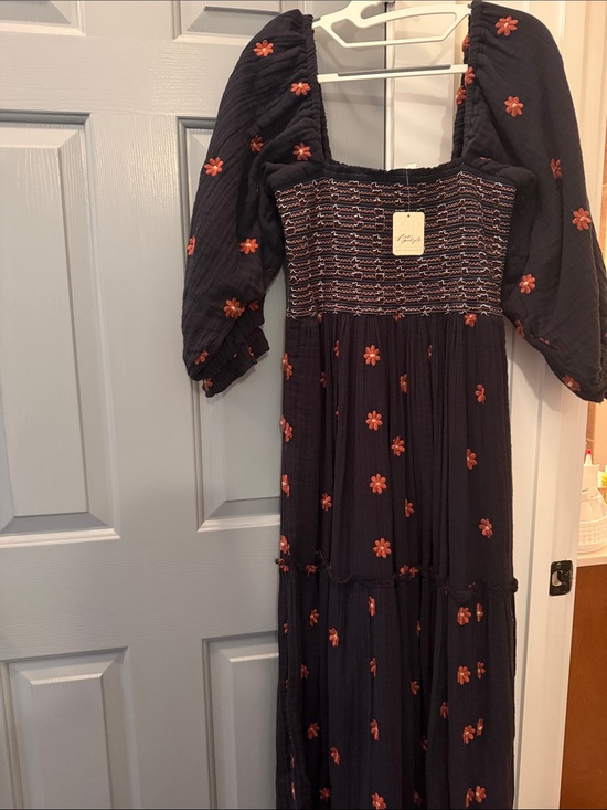 Free People Dresses & Skirts - Free People Dahlia black combo maxi halter dress with puff sleeves